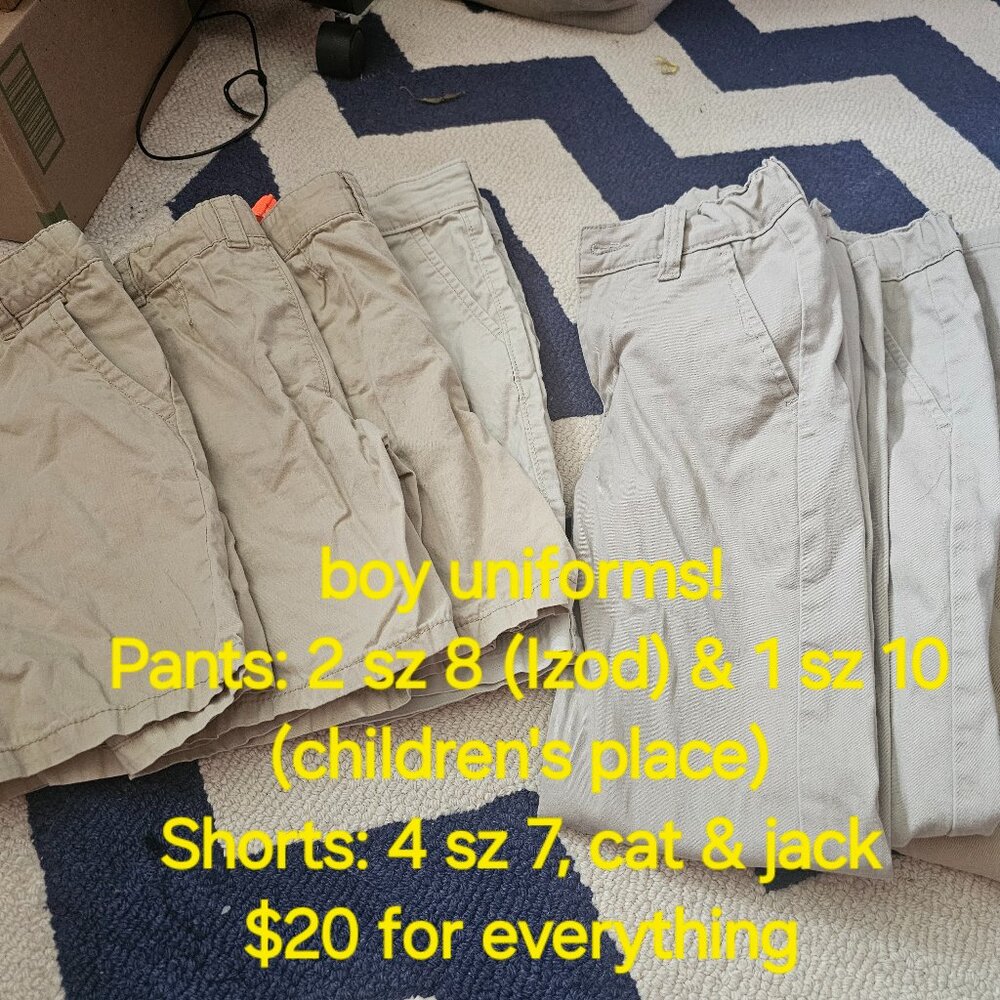 Boy Uniforms -  Khaki Shorts and Pants